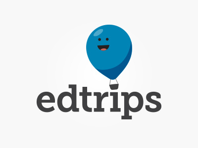 Edtrips Logo - Ed balloon basket black blue ed edtrips hot air identity logo pink shading smile smiley