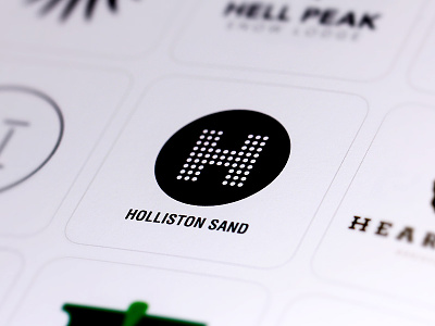Holliston Sand Logo black branding circle dots logo logo lounge simple