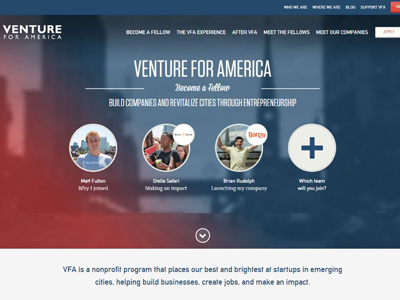 Venture for America Web Design branding identity web web design website