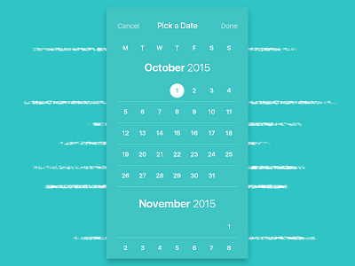 Hoop Pick a Date app calendar colours date days hoop mobile pick a date screen ui