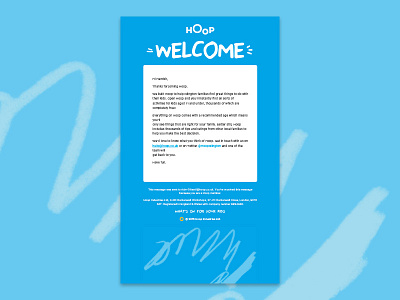 Hoop Welcome Email app blue drawing email hoop identity kids welcome