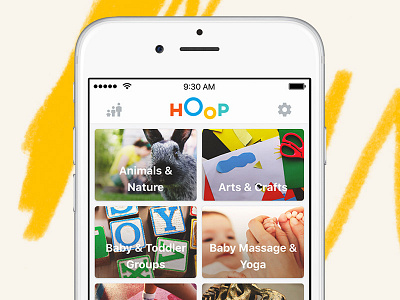 Hoop Categories app categories drawings hoop icons images ios logo settings yellow