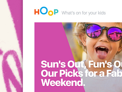 Hoop Email app email hoop kid logo newsletter photo purple subscribe