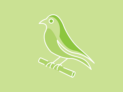 SPARROW bird clean green line pet simple sparrow