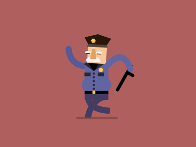 COP RUN animation character cop illustration loop motion police rig run
