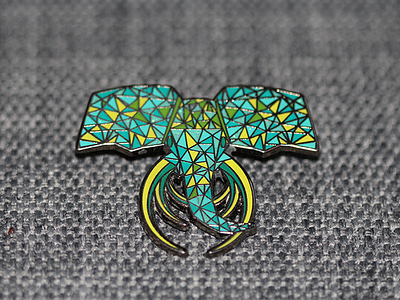 LOW POLY ELEPHANT PIN elephant glitter lapel low poly metal pin stylized vector