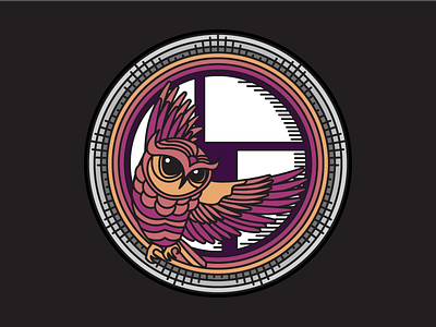 something something pin... fly line moon owl pin vector