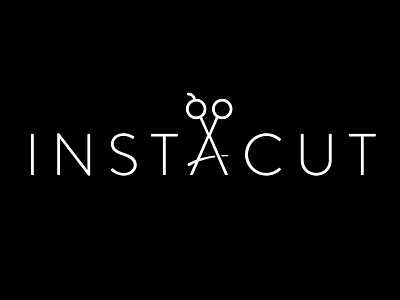 Instacut Logo app clean hair logo scissor