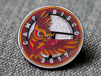 Camp Bisco Owl Pin geometry line moon owl pin vector