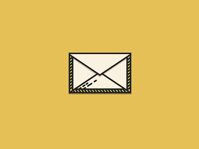 Mail icon envelope flat icon illustration mail stripe