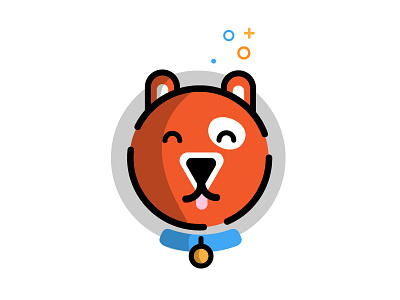 Dog avatar animal avatar bright circle dog illustration