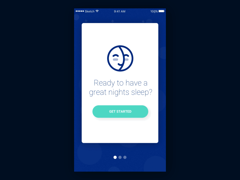 Sleep tracker onboarding animation app card dark onboarding principle prototype transition ui