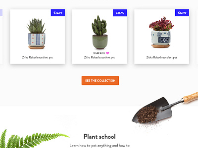 Landing page daily landing natural page plants shop store ui