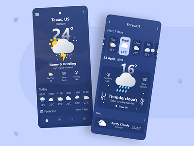 Weather App design dribbble figma illustration interface mobile ui uidesign uiux