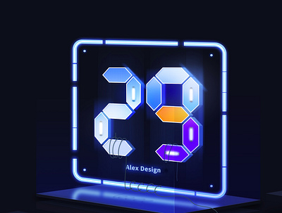 3D branding design illustration