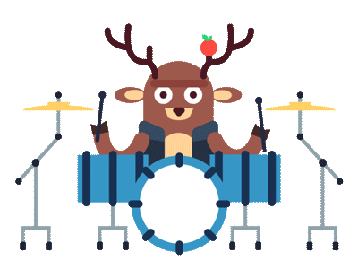 Drumming 2d animation deer drum motion