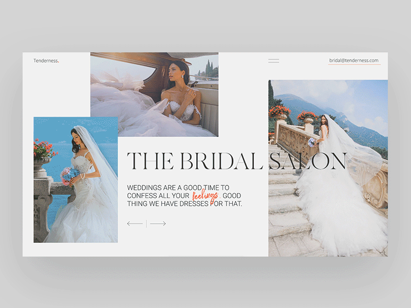 The Bridal Salon animation bridal salon concept design homepage landing layout typography web design website wedding