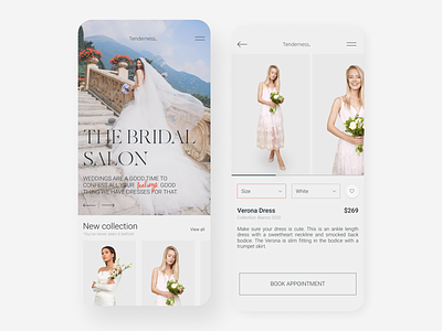 The Bridal Salon - Mobile App app bridal salon concept design dress grey homepage interface ios iphone app layout light mobile mobile app typography ui ux web design wedding