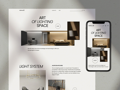 Monulli Website app art concept design lamp layout mobile shop typography ui uiux ux web web design website