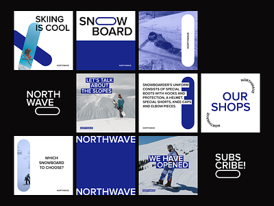 NorthWave Instagram blue branding design graphic design instagram poster poster art poster design ski snow sport typography web design winter