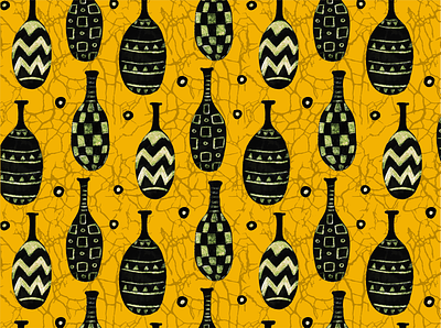 Seamless vector pattern. African jugs on craquelure background africa batik design fabric handmade jug native seamless pattern textile vector