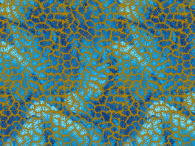 Blue coral seamless watercolor pattern