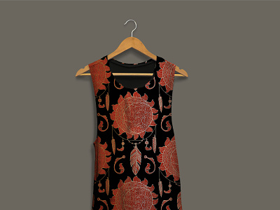 Zentangle sun seamless pattern boho fabric illustration seamless pattern textile vector