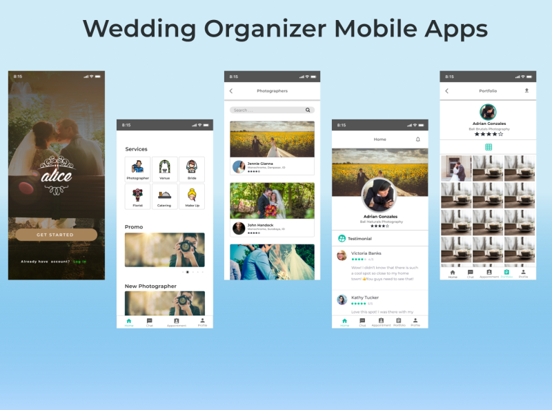 Wedding Organizer Mobile Apps by Galih Aldian on Dribbble