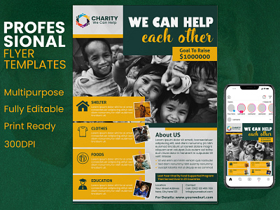 Charity Flyer Template - Donation Charity Flyer branding business businessflyer charity charity event charity flyer charityposter corporate design design flyer donate donate poster donating eventflyer flyerdesign graphicartist graphicdesign illustration leafletdesign professionalflyer