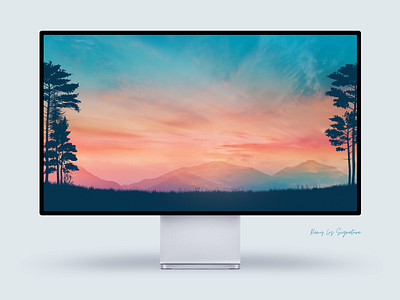 The Dusk branding design gradient illustration illustrator landscape minimal typography vector wallpaper