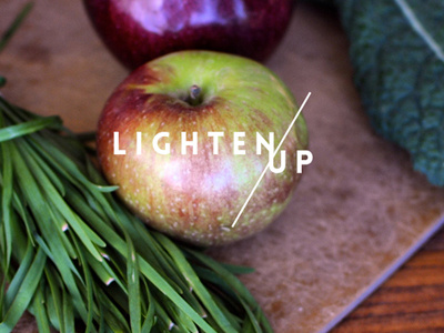 Lighten Up landing page photography typography