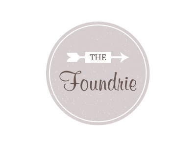 The Foundrie Logo 2 arrow circle gray script texture