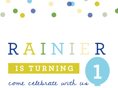Rainier balloon birthday confetti invitations