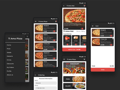 Ti Amo Pizza app android design ios mobile pizza ui ux
