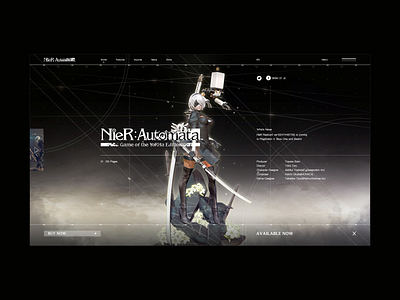 Nier: Automata Website black chinese daily design graphics layout typography ui ux web