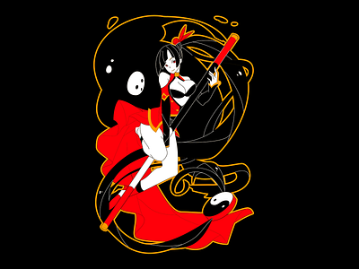 Litchi Faye Ling anime black chinese daily design illustration layout red vector