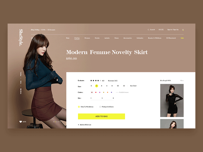 Daily Motion_Shestyle.Store animation clothes daily design layout motion store ui ux web