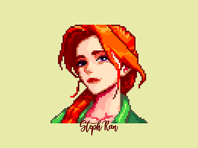 Pixel art chinese color colorful daily design illustration pixel pixel art red hair
