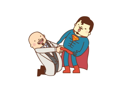JUST LOVE—Lex Luthor & Superman illustration justlove mr.ji superman