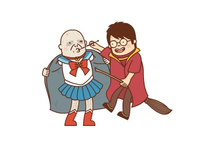 JUST LOVE—Voldemort & Harry Potter harrypotter illustration justlove mr.ji