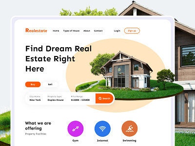 Real Estate Landing Page figma homepage web design
