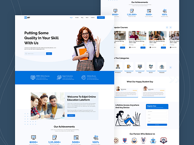 Education - Online Platform education homepage online class online platform uiux web design website