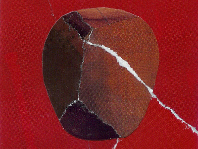 Apple apple collage red ripped paper