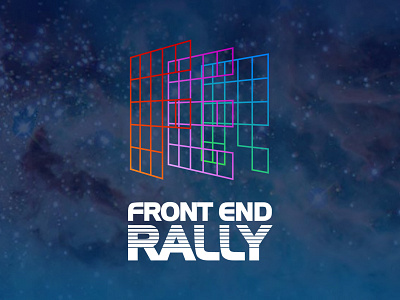 Front End Rally Logo 80s gradients logo meetup