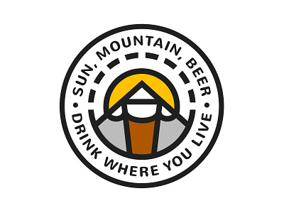 Drink Where You Live Badge badge beer lines logo vector
