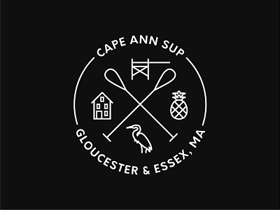 Cape Ann SUP Logo Badge badge branding lines logo vector