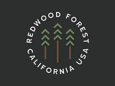 Redwood Badge badgedesign badges california design hugetrees icondesign icons obedientmachine oregon redwoodforest vector