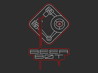 Beer Bot badge badgedesign beer design drippy lines logo minimal obedientmachine robot scifi vector