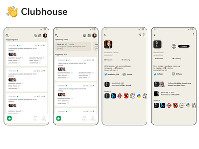 Clubhouse App UI redesign