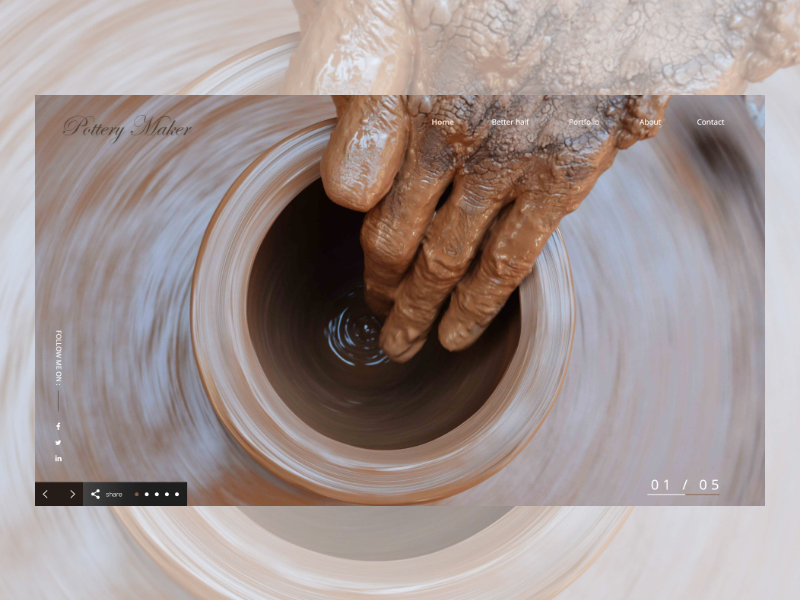 Pottery Maker Header Page freebies flatdesignc inspiration interface flatui website webdesign landingpage uxdesign uidesign ahq abdellatief design ux ui